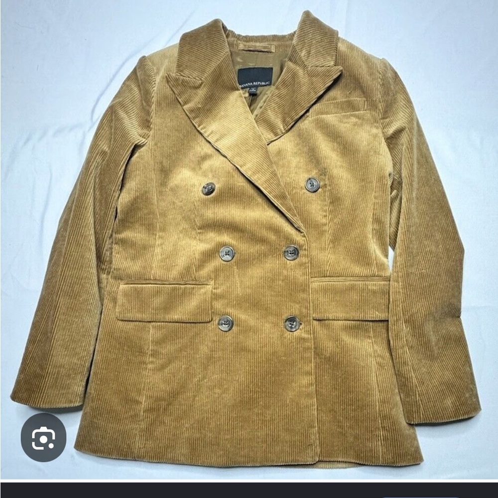Corduroy Double-Breasted Tan Jacket Banana Republic